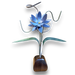 Blue Lotus Wood Flower in Black Walnut Vase - Nature-inspired Art