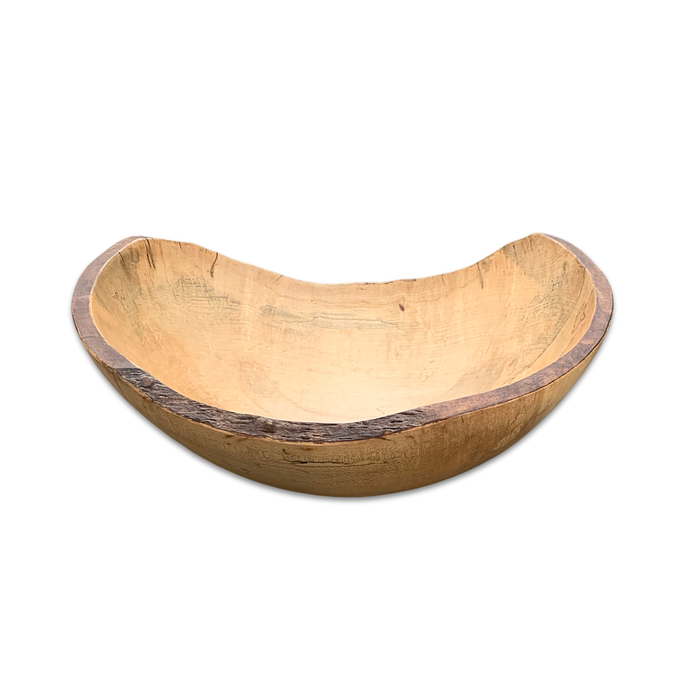 Beautiful 18-inch spalted wood salad bowl, unique functional art piece made in the USA