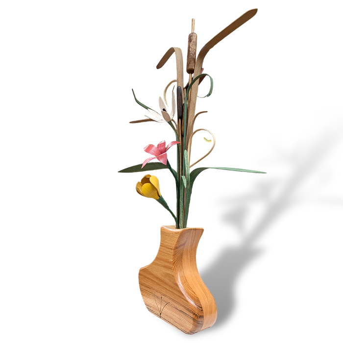 Handcrafted Wooden Wildflower Tabletop Arrangement