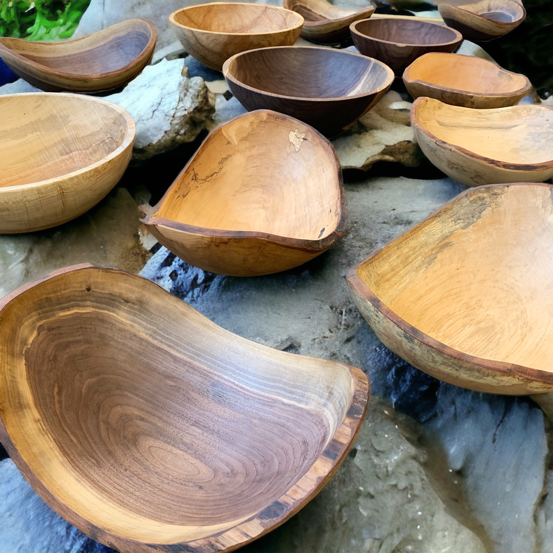Elevate your dining experience with our exquisite collection of hand-turned wood salad bowls