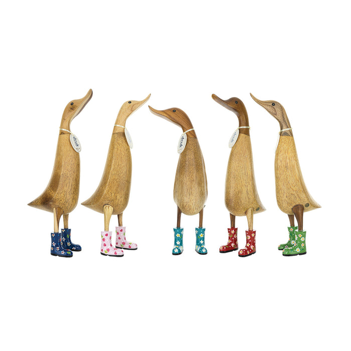 DCUK Blue Flower Rain Boots Ducklet