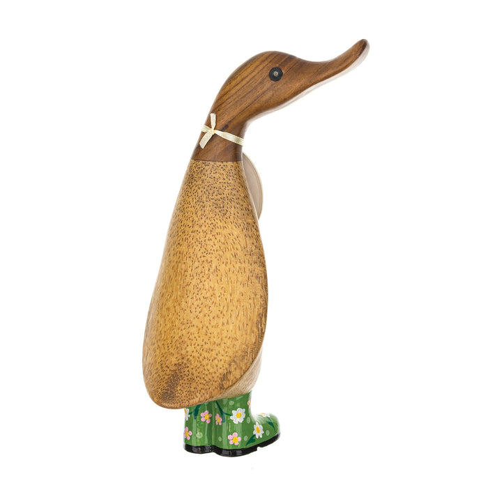 DCUK Green Garden Floral Boots Duckling