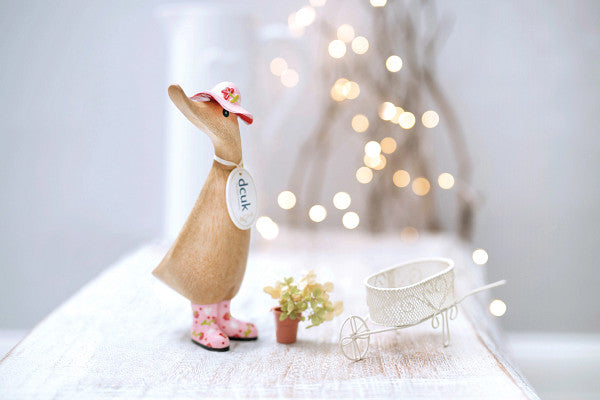 DCUK Pink Garden Duckling Floral Hat and Boots - Barouke - The WoodCrafters Gallery