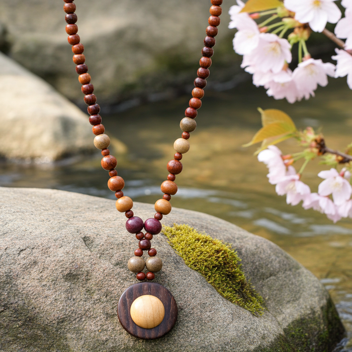 Necklace Elizabeth in Assorted Exotic Woods