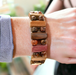 Wood Post and Bead Stretch Bracelet - Barouke - The WoodCrafters Gallery