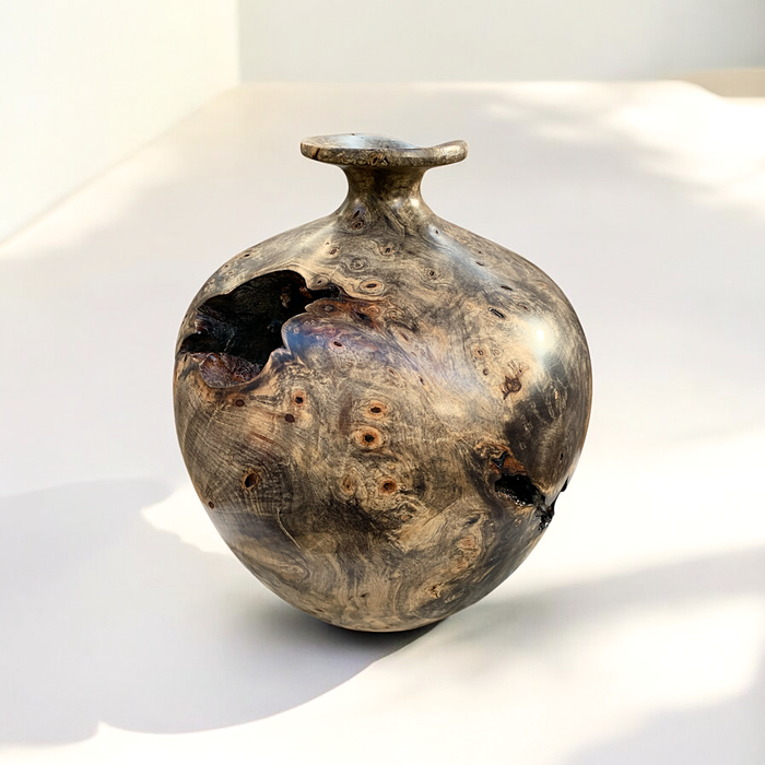 One-of-a-Kind Buckeye Burl Vase – Rare and Exquisite - Barouke - The WoodCrafters Gallery