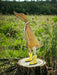 DCUK Ducklet wooden figure wearing yellow spotty rain boots