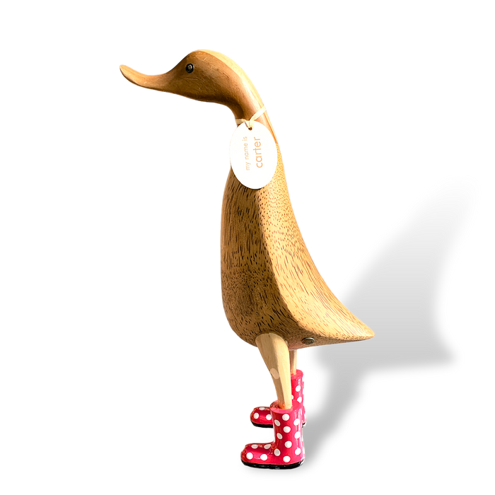 DCUK Teen Duck with charming pink spotty rain boots