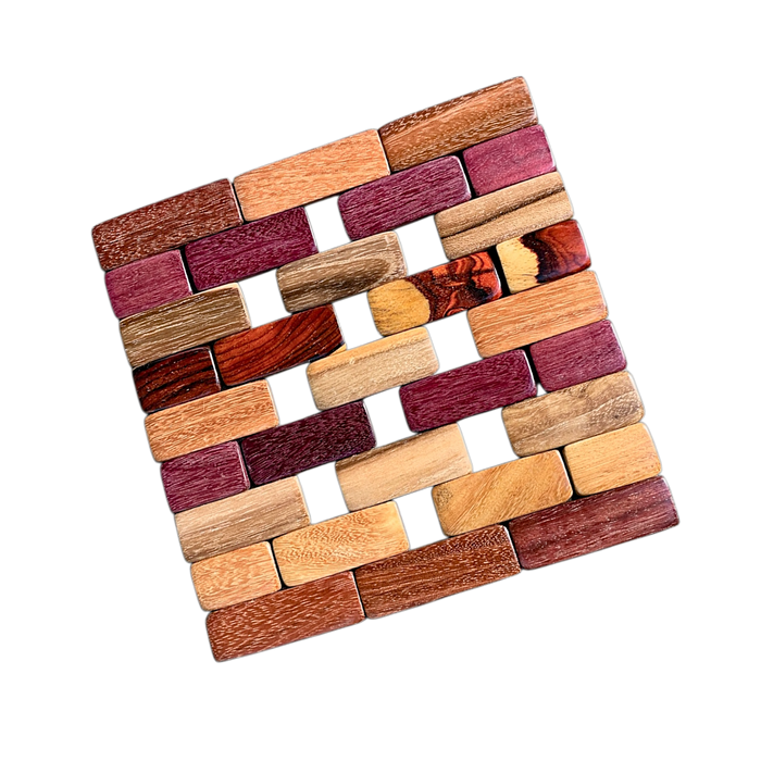 Folding Wooden Trivet in Exotic Woods – Popular Gift - Barouke - The WoodCrafters Gallery