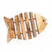 Fish-shaped trivet handcrafted from olive wood