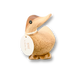 DCUK hand-carved wooden duck collectible displaying a name tag in pose 2