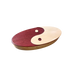 Oval Yin Yang wooden box with a polished finish. Artisan-crafted from Purpleheart & Maple woods.