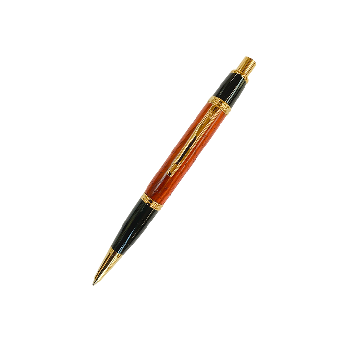 Gatsby wooden pen crafted from padauk, American craft by J. Seltzer