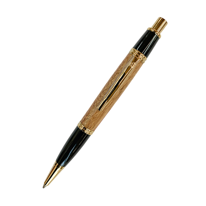 Exquisite handcrafted pen in canary wood, made by artist J. Seltzer.