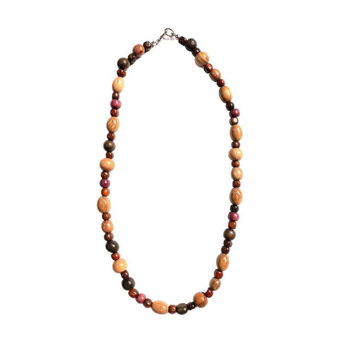 Beaded Holiday Wood Necklace - For a Simplistic Style
