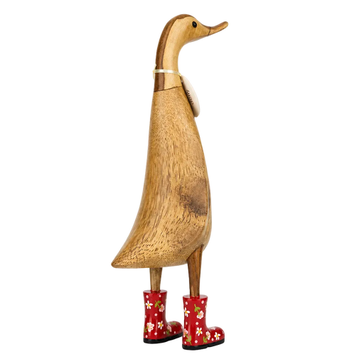 DCUK Red Floral Boots Wooden Ducklet - Barouke - The WoodCrafters Gallery