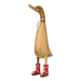 DCUK Red Floral Boots Wooden Ducklet handcrafted from bamboo root

