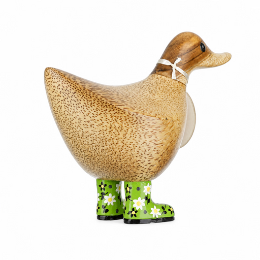 DCUK Green Floral Boots Ducky with Name Tag - Barouke - The WoodCrafters Gallery