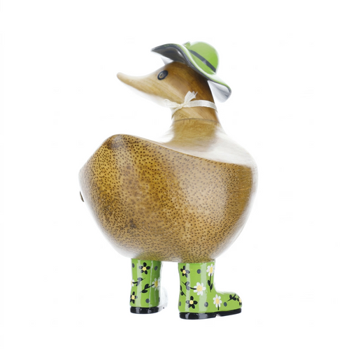 DCUK Ducky with Green Floral Hat and Boots - Barouke - The WoodCrafters Gallery