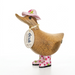 DCUK pink floral hat and boots wooden bamboo root ducky collectible