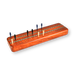 Padauk wood cribbage set for two players, featuring wood inlay, pegs, cards, and instructions.