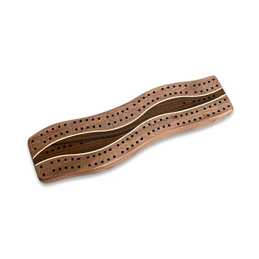 Solid Walnut Cribbage Board with Cocobolo & Maple Inlay - Barouke - The WoodCrafters Gallery