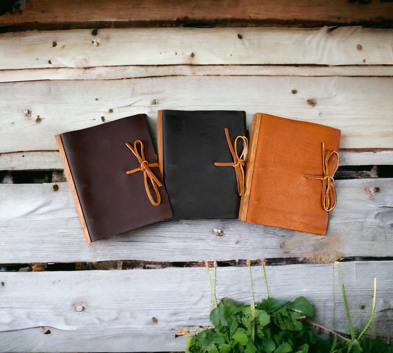 Tie Leather Journal with Ring Binder