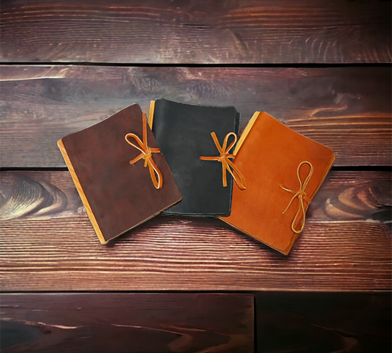 Tie Leather Journal with Ring Binder