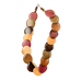 Handmade wood necklace with assorted wooden beads in varying shades.