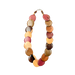 Wood necklace Rachael in assorted woods with circular multicolored wooden beads arranged in a unique and stylish pattern
