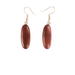 Handmade 2-Inch Oval Wood Drop Earrings in Purple Heart Wood