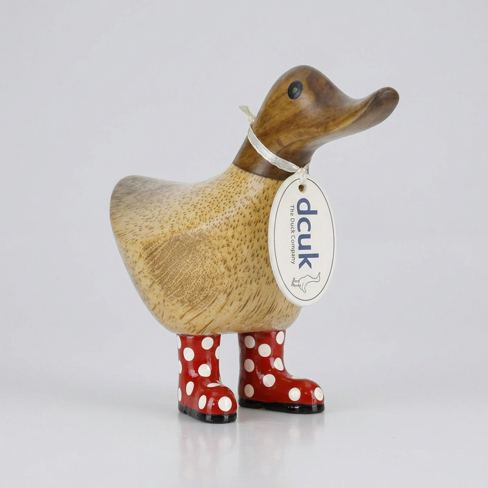 DCUK Red Spotty Rain Boots Ducky