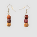 Small Three Bead Exotic Woods Earrings - Handmade Drop Style Jewelry with Natural Hues and Textures for Everyday Elegance and Sophistication