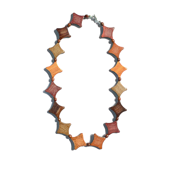 Wood Diamond Cut Necklace