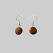 Catrina wood drop earrings with flat round bead in cocobolo wood - simple and elegant jewelry for everyday wear