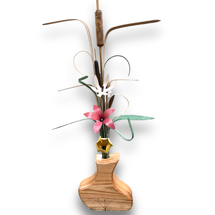 Wooden Wildflower Tabletop Floral Arrangement handmade in the USA.