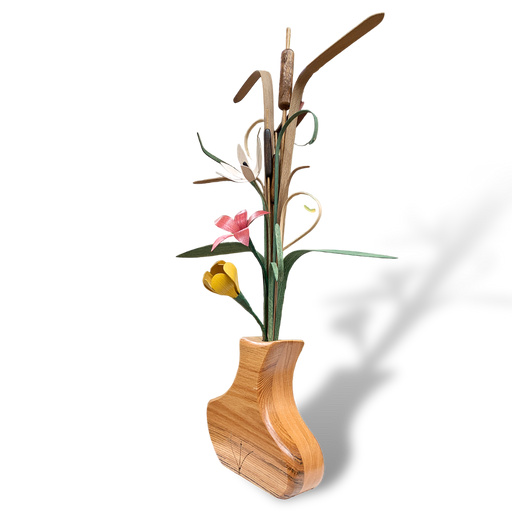 Handcrafted Wooden Wildflower Tabletop Arrangement