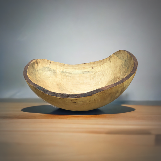 Large Spalted Maple Salad Bowl handmade by an American Craftsman. Sald bowls of this size--18-inches, are quite rare. Available  for purchase at www.barouke.com
