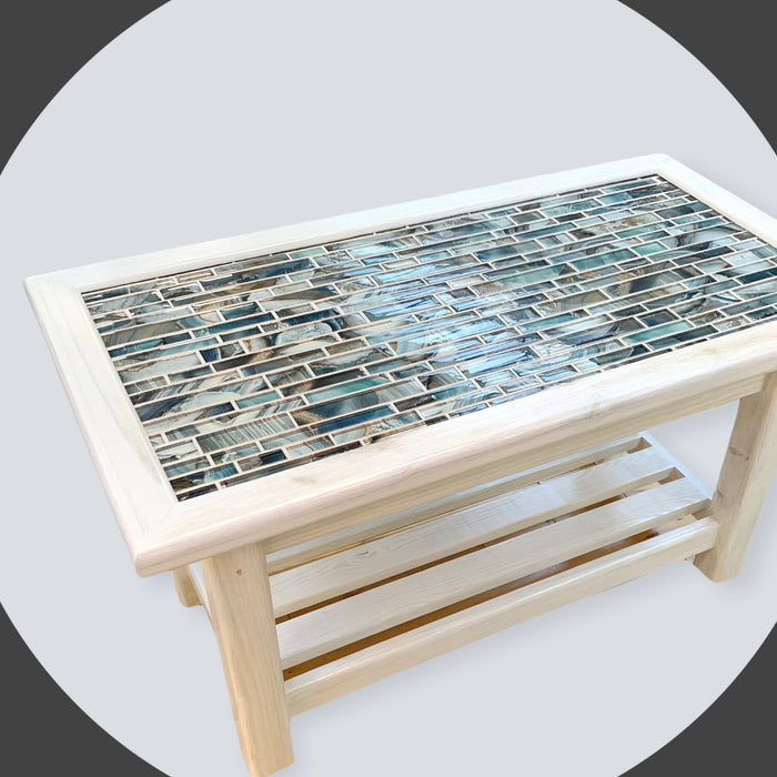 Tile-Top Coffee Table - Glass Tile (blue)