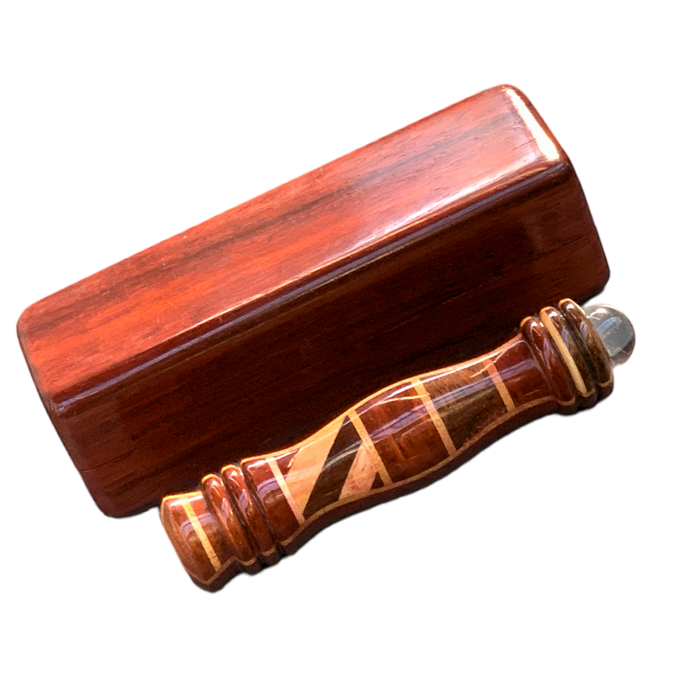 Our exquisite 4.5 Inch Teleidoscope and Box is a true work of art. Handmade from Padauk wood by American craft artisans, this unique piece boasts intricate detailing and a stunning finish that accentuates the natural beauty of the wood. With a matching box included, this teleidoscope is perfect for gifting or for adding a touch of elegance to your home decor. 