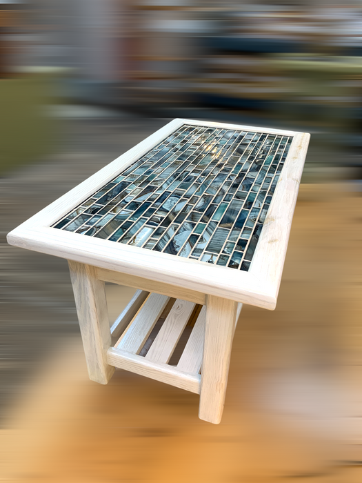 Tile-Top Coffee Table - Glass Tile (blue)
