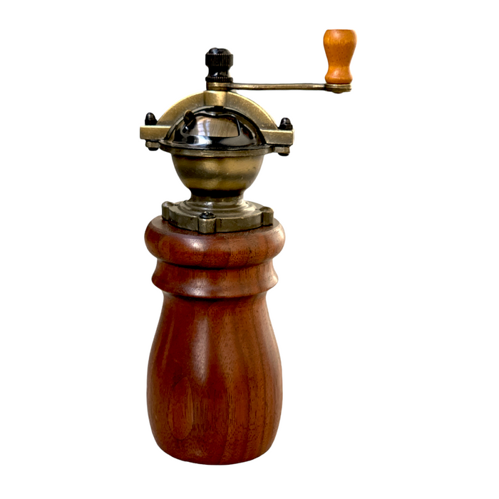 Walnut Wood Antique Style Pepper Grinder with Top Crank