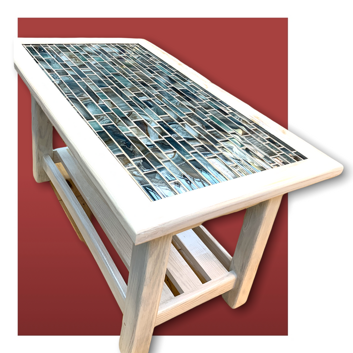 Tile-Top Coffee Table - Glass Tile (blue)