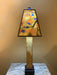 Table Lamp with handmade glass and ceramic base - yellow shade.