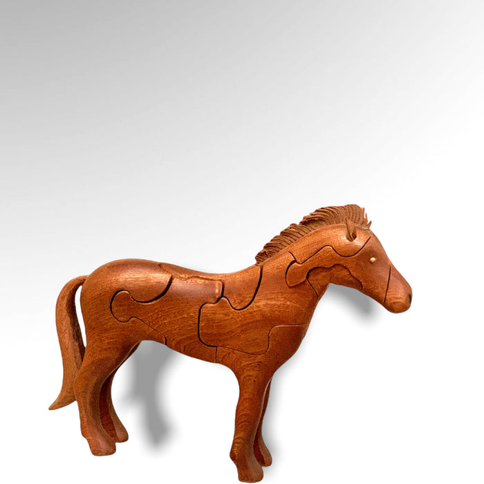 Wood Horse Puzzle with Foal Inside