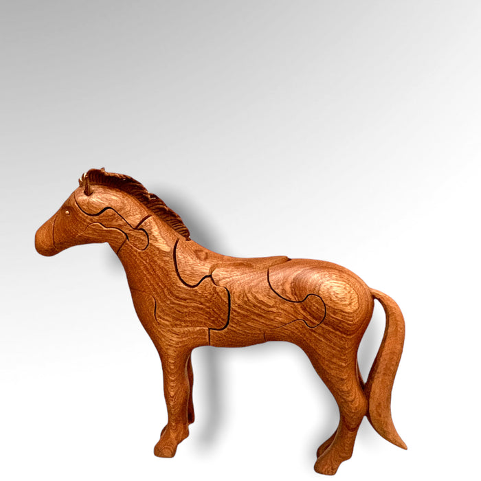 Wood Horse Puzzle with Foal Inside