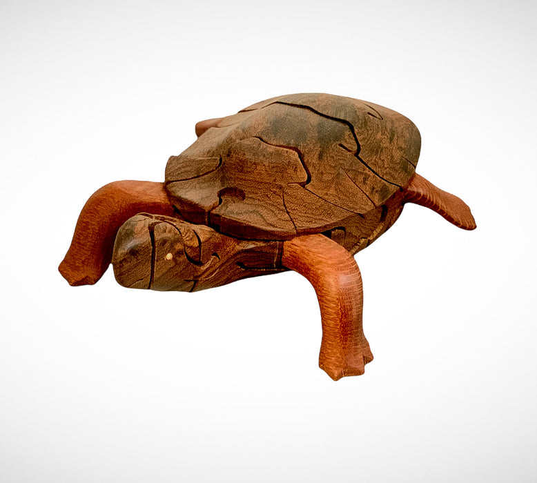 Wood Turtle Puzzle with Egg Inside