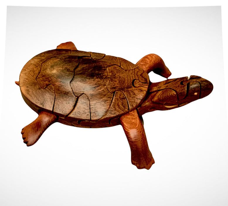 Wood Turtle Puzzle with Egg Inside