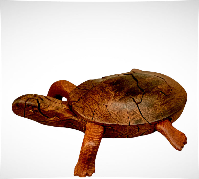 Wood Turtle Puzzle with Egg Inside