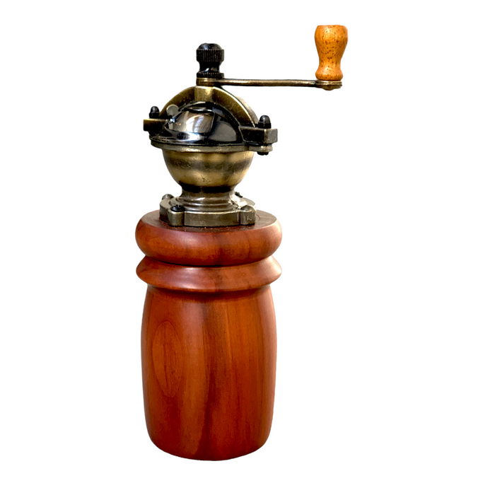 Wood pepper Mill - Antique Style with Top Crank